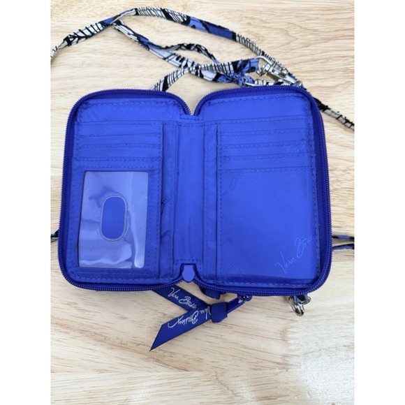 VERA BRADLEY BLUE BAYOU Double Zip- 2in1 Wallet Detachable Strap Crossbody #63 - Picture 7 of 9